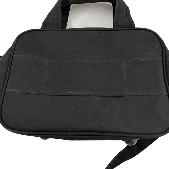 Roots Travel Bag Under Seat w. Roller Strap Shoulder Strap & Top Handles Black - Picture 4 of 7